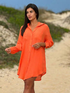 Conjunto Camisão e Short Praia Cor Sólida Anti-UV