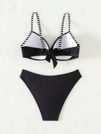 Biquíni Cintura Alta Listrado Navy Chic