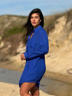 Conjunto Camisão e Short Praia Cor Sólida Anti-UV