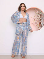 Conjunto Camisa e Calça Tule Estampa Marmorizada