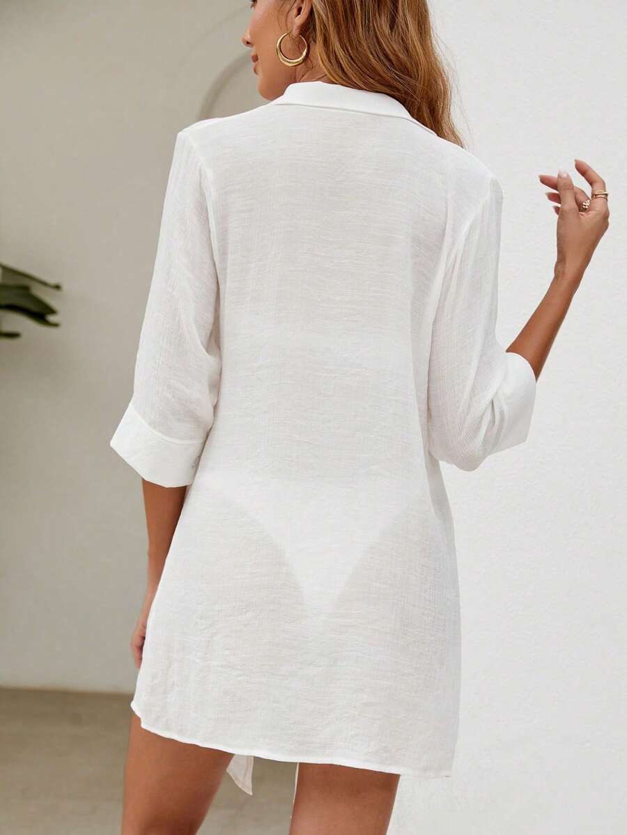 Saída de Praia Camisa Solar Linho