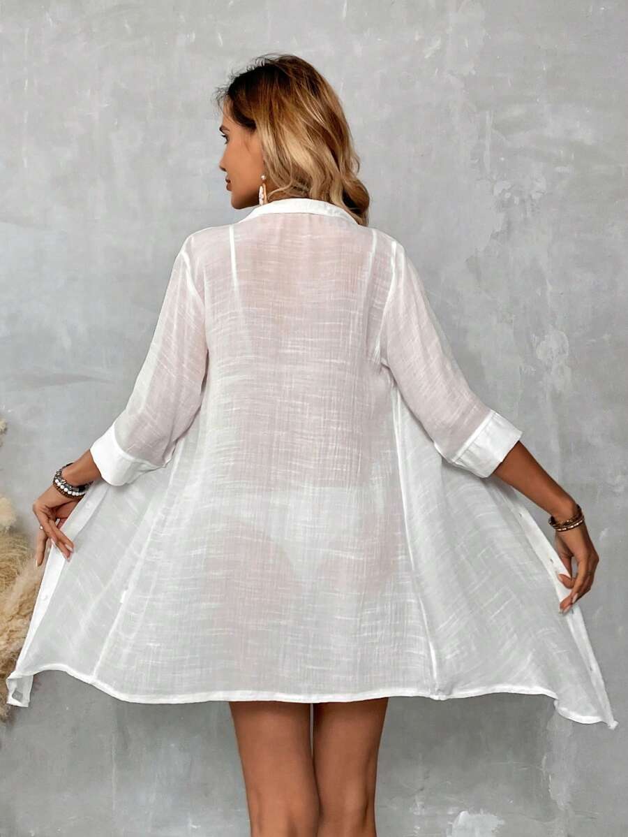 Saída de Praia Camisa Solar Linho