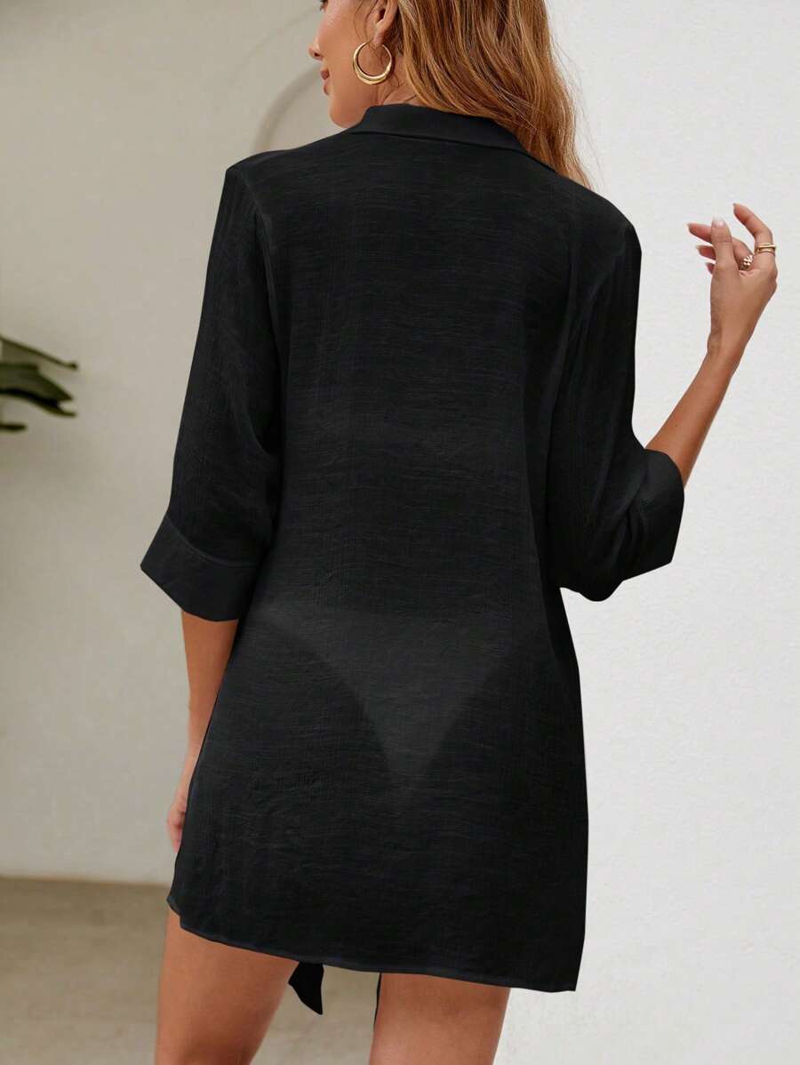 Saída de Praia Camisa Solar Linho