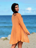 Conjunto Camisão e Short Praia Cor Sólida Anti-UV