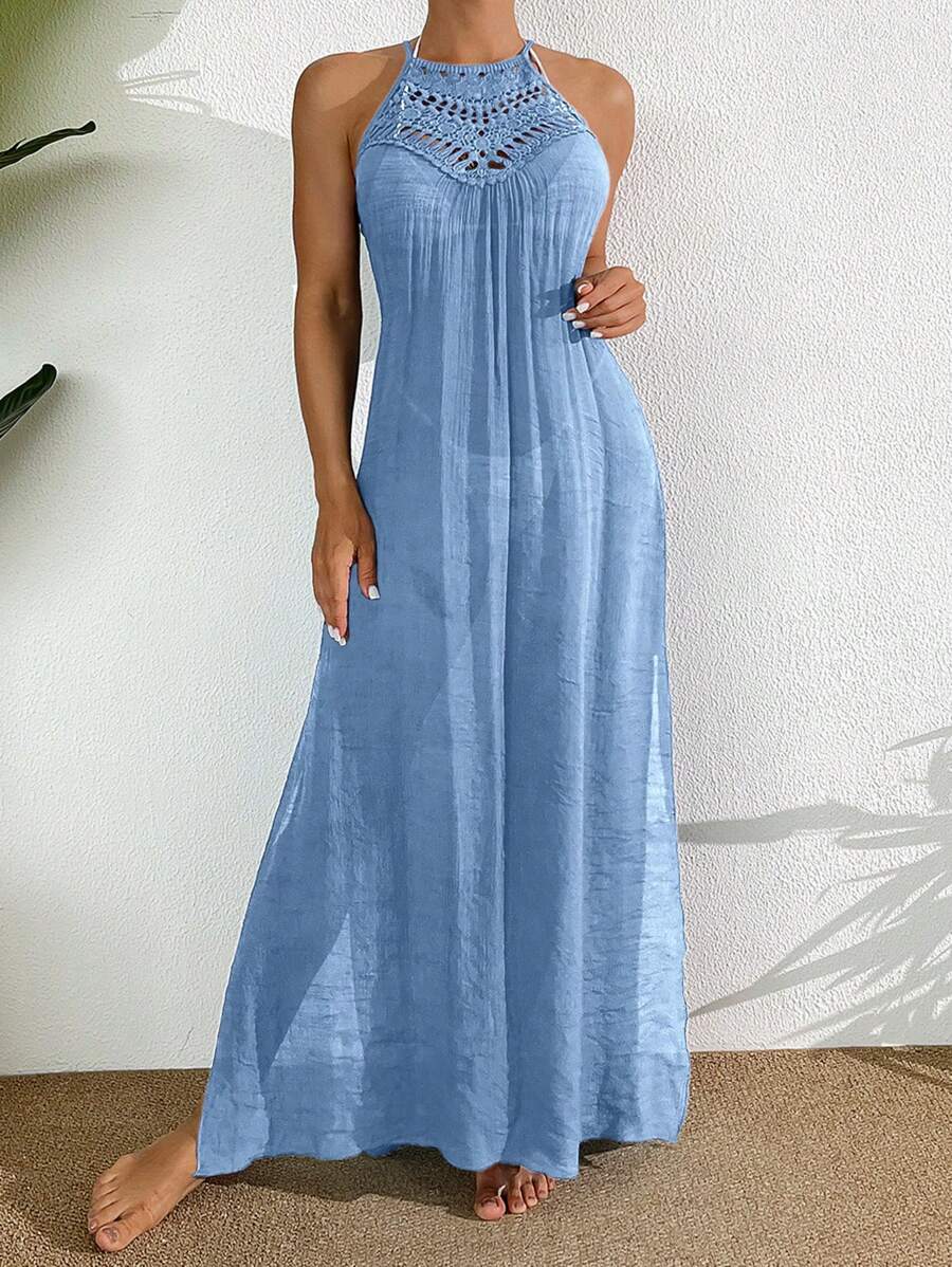 Saída de Praia Boho Trançado Marfim