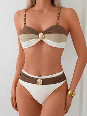 Biquíni Luxo Mediterrâneo com Detalhe Central