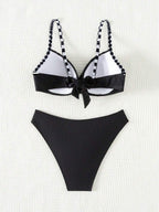 Biquíni Cintura Alta Listrado Navy Chic