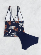 Tankini Decote V Recorte Vazado Bojo Triângulo