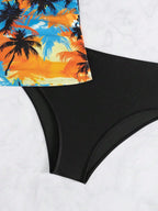 Tankini Decote V Recorte Vazado Bojo Triângulo