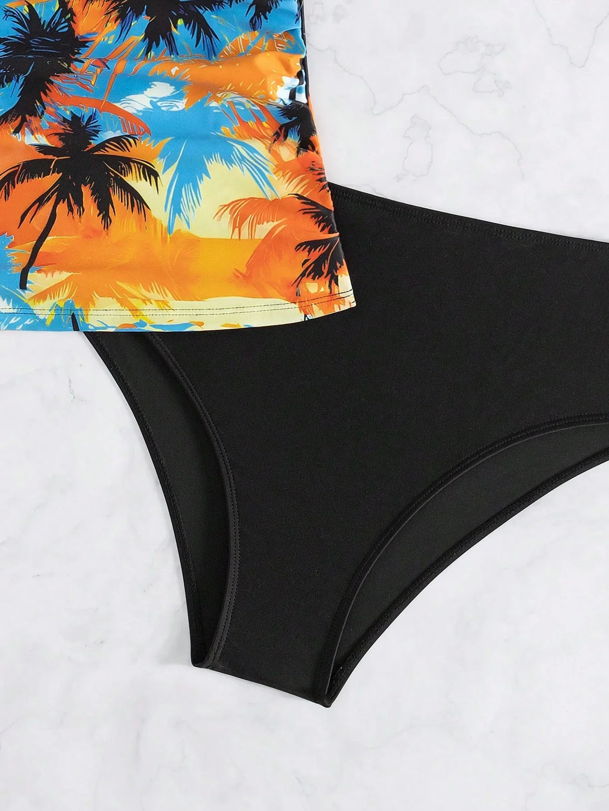 Tankini Decote V Recorte Vazado Bojo Triângulo
