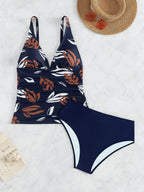 Tankini Decote V Recorte Vazado Bojo Triângulo