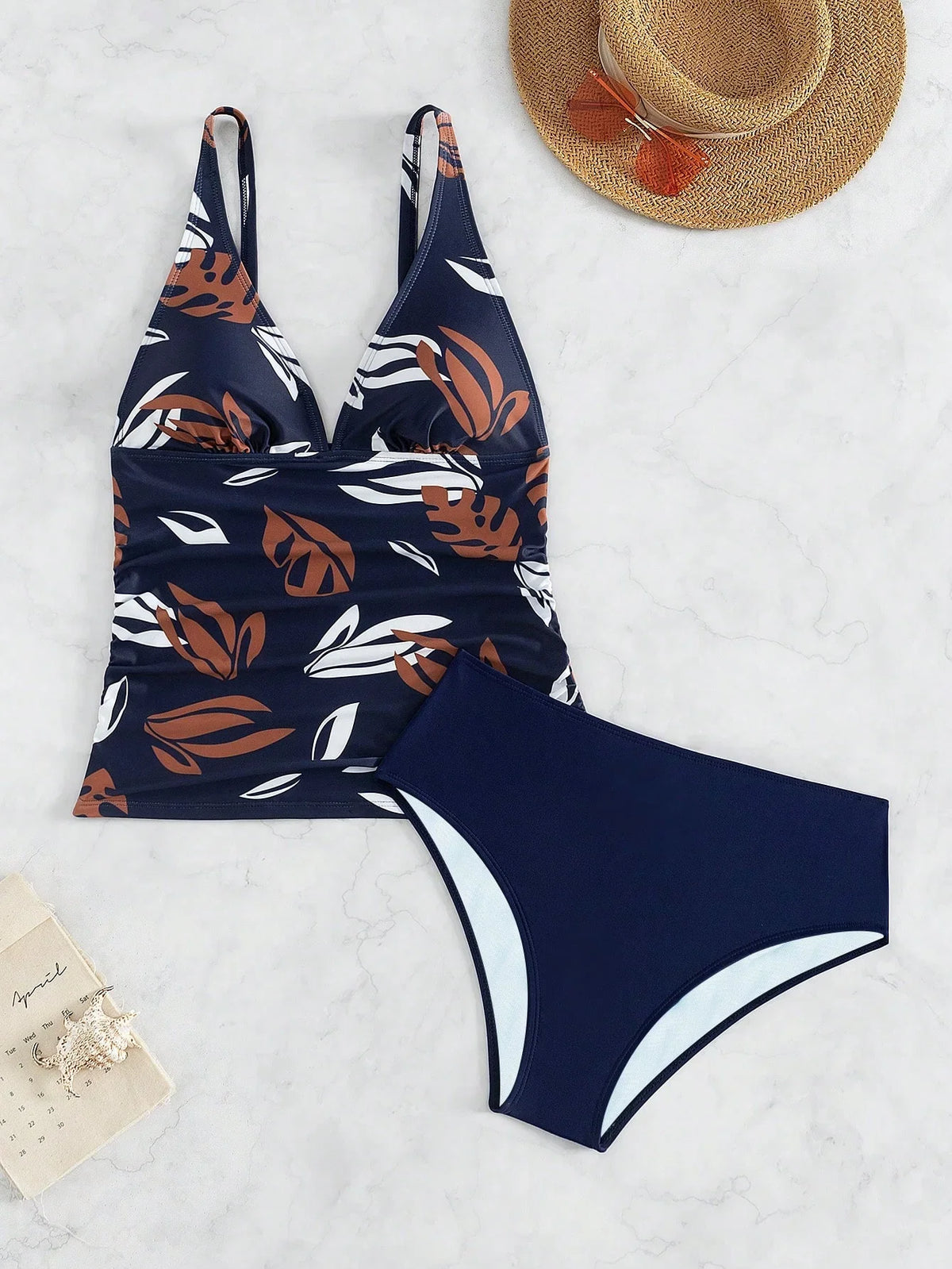 Tankini Decote V Recorte Vazado Bojo Triângulo