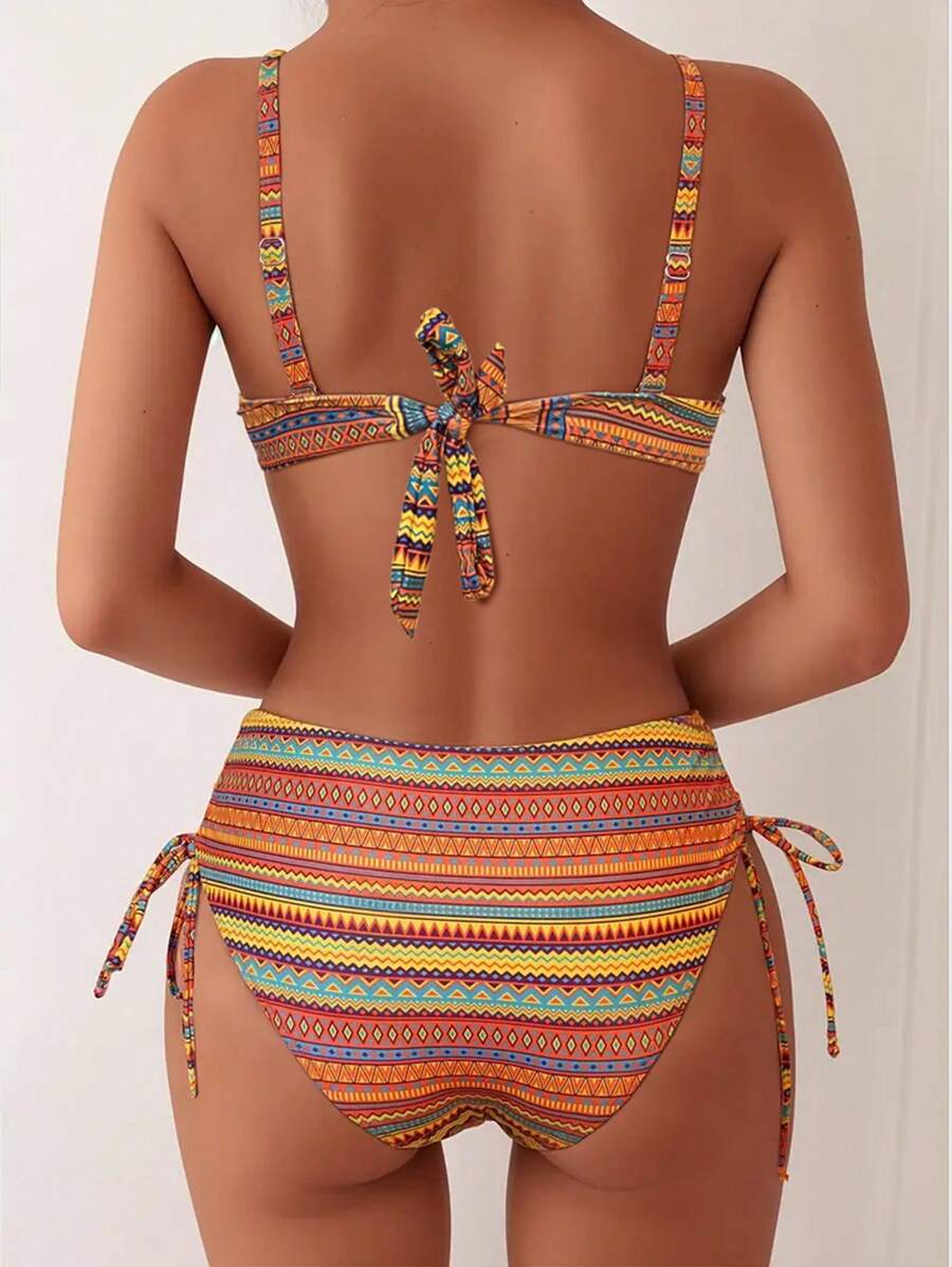 Biquíni Cintura Alta Étnico Vibrante