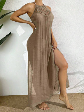 Saída de Praia Boho Trançado Marfim