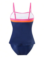 Conjunto Tankini Faixas Contrastantes