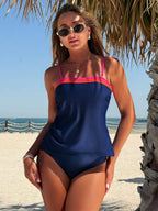 Conjunto Tankini Faixas Contrastantes