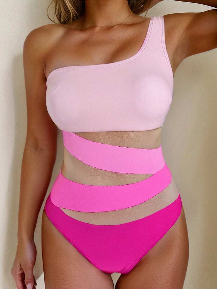 Maiô Assimétrico Illusion Mesh