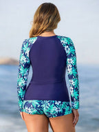 Conjunto Esportivo 3 Peças Tropical com Jaqueta Anti-UV