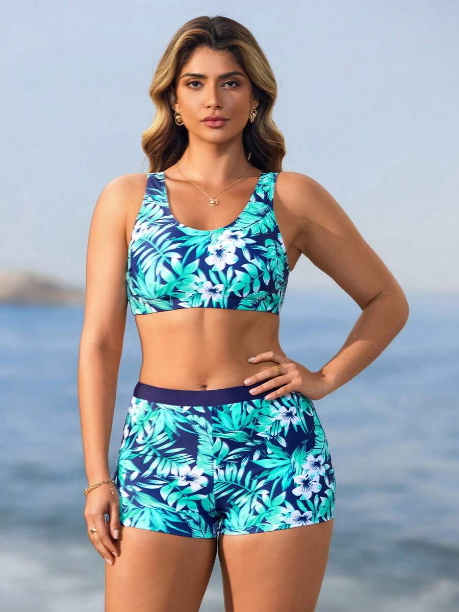 Conjunto Esportivo 3 Peças Tropical com Jaqueta Anti-UV