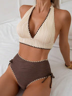 Conjunto de Biquíni Texturizado Halter Amarração