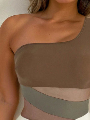 Maiô Assimétrico Illusion Mesh