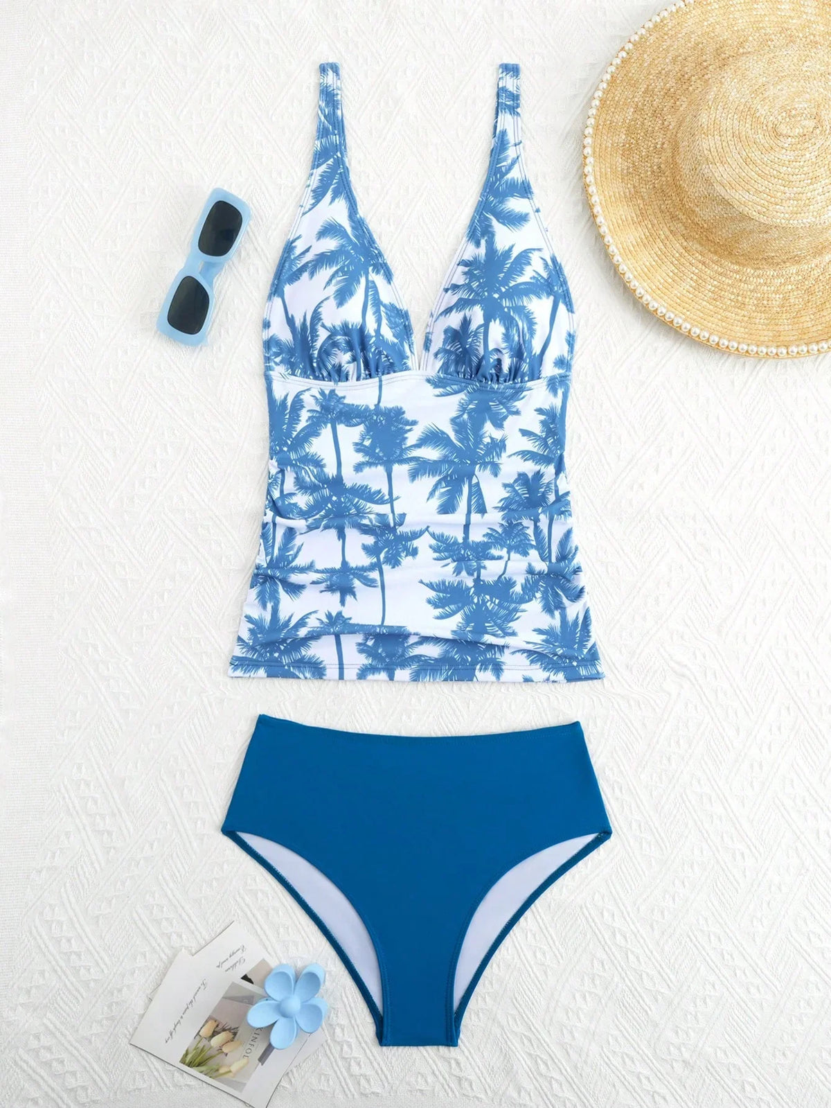 Tankini Decote V Recorte Vazado Bojo Triângulo
