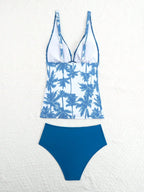 Tankini Decote V Recorte Vazado Bojo Triângulo