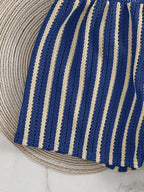 Conjunto Biquíni Boho Capa Crochê 3 Peças Listrado