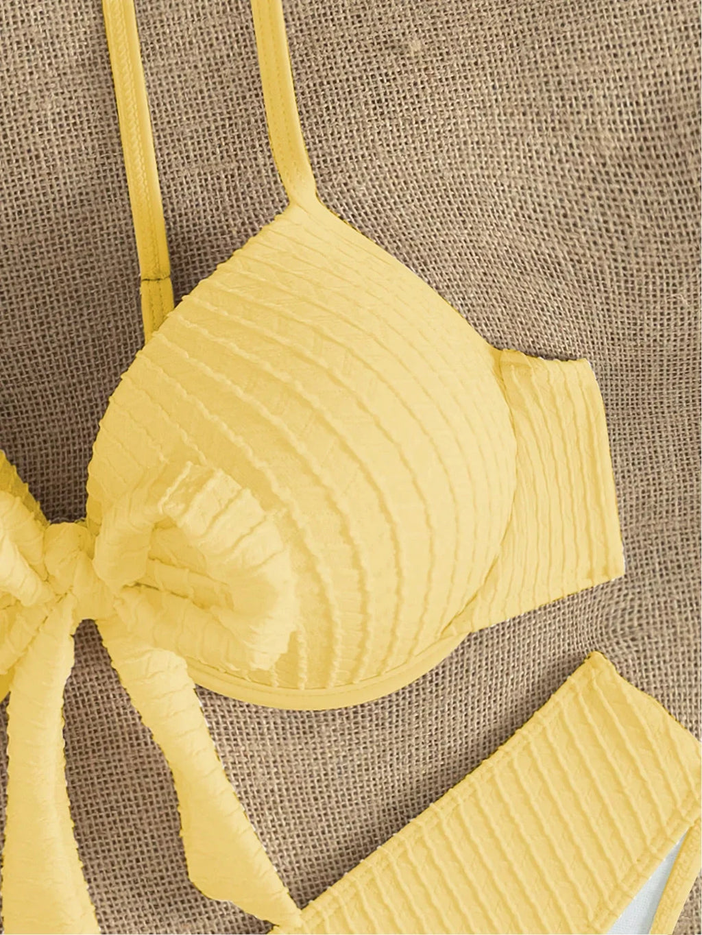 Biquíni Push-Up Sem Copo Nó Frontal Cintura Alta
