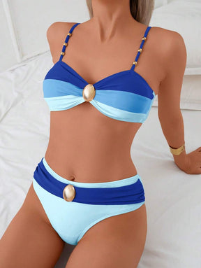 Biquíni Luxo Mediterrâneo com Detalhe Central