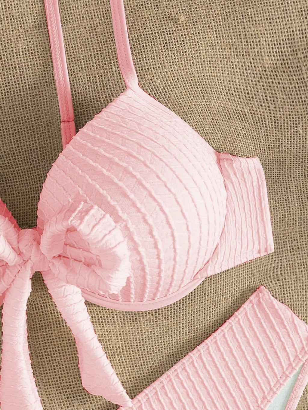 Biquíni Push-Up Sem Copo Nó Frontal Cintura Alta