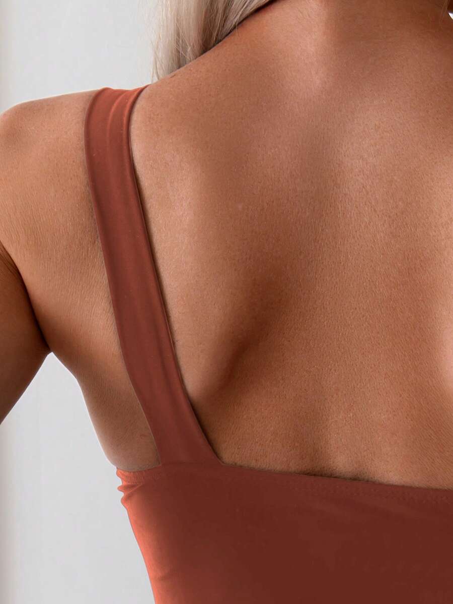 Maiô Elegance One Shoulder Dourado