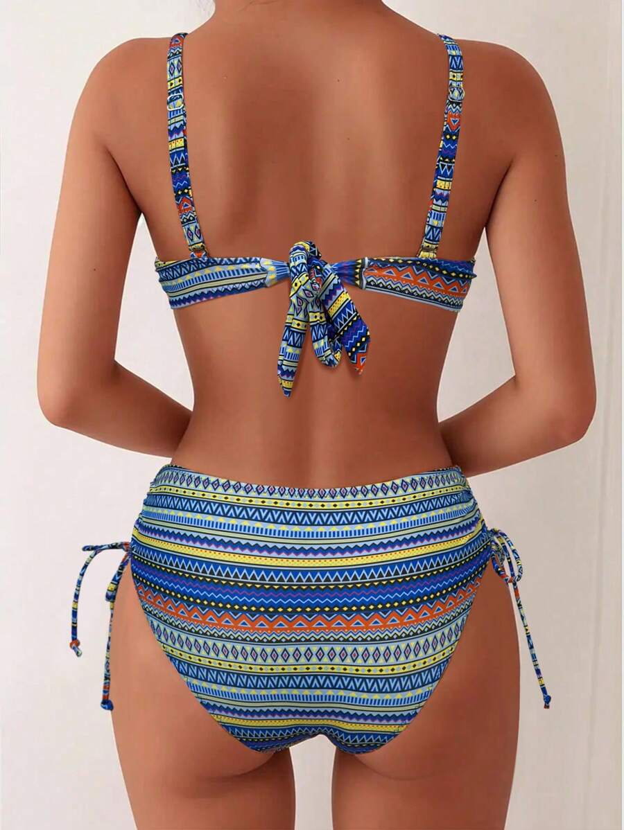 Biquíni Cintura Alta Étnico Vibrante