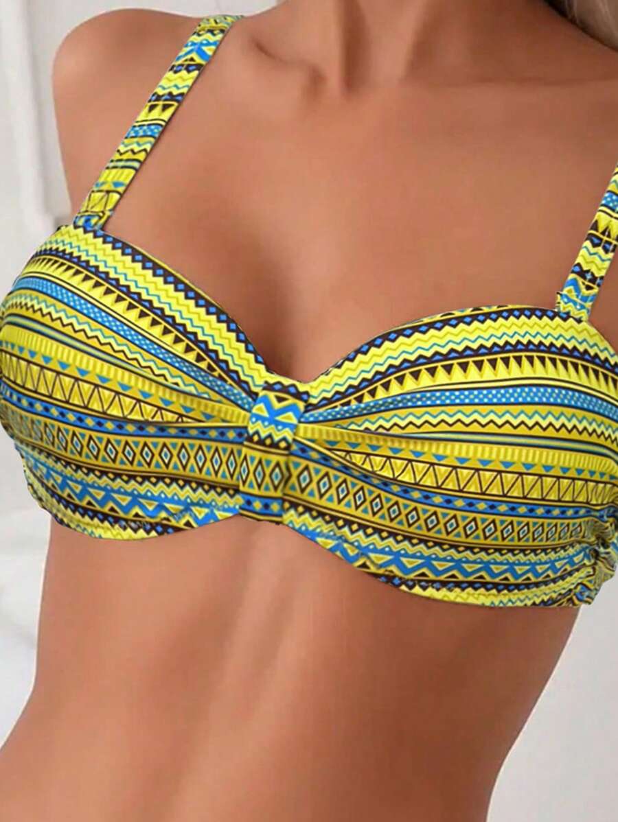 Biquíni Cintura Alta Étnico Vibrante
