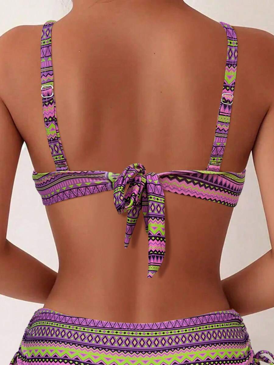 Biquíni Cintura Alta Étnico Vibrante