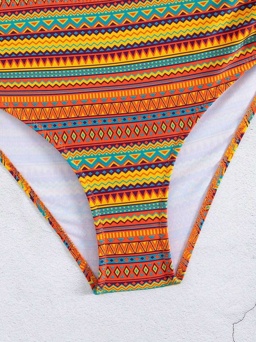 Biquíni Cintura Alta Étnico Vibrante