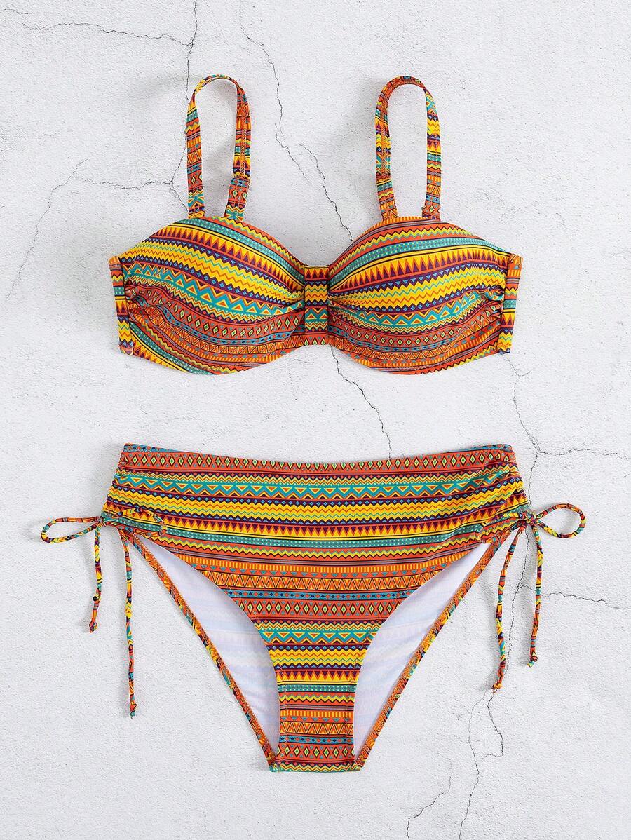 Biquíni Cintura Alta Étnico Vibrante