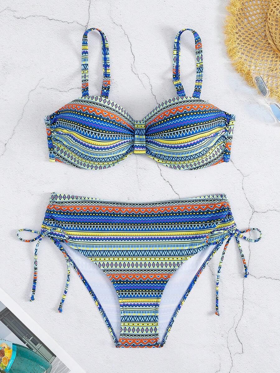 Biquíni Cintura Alta Étnico Vibrante