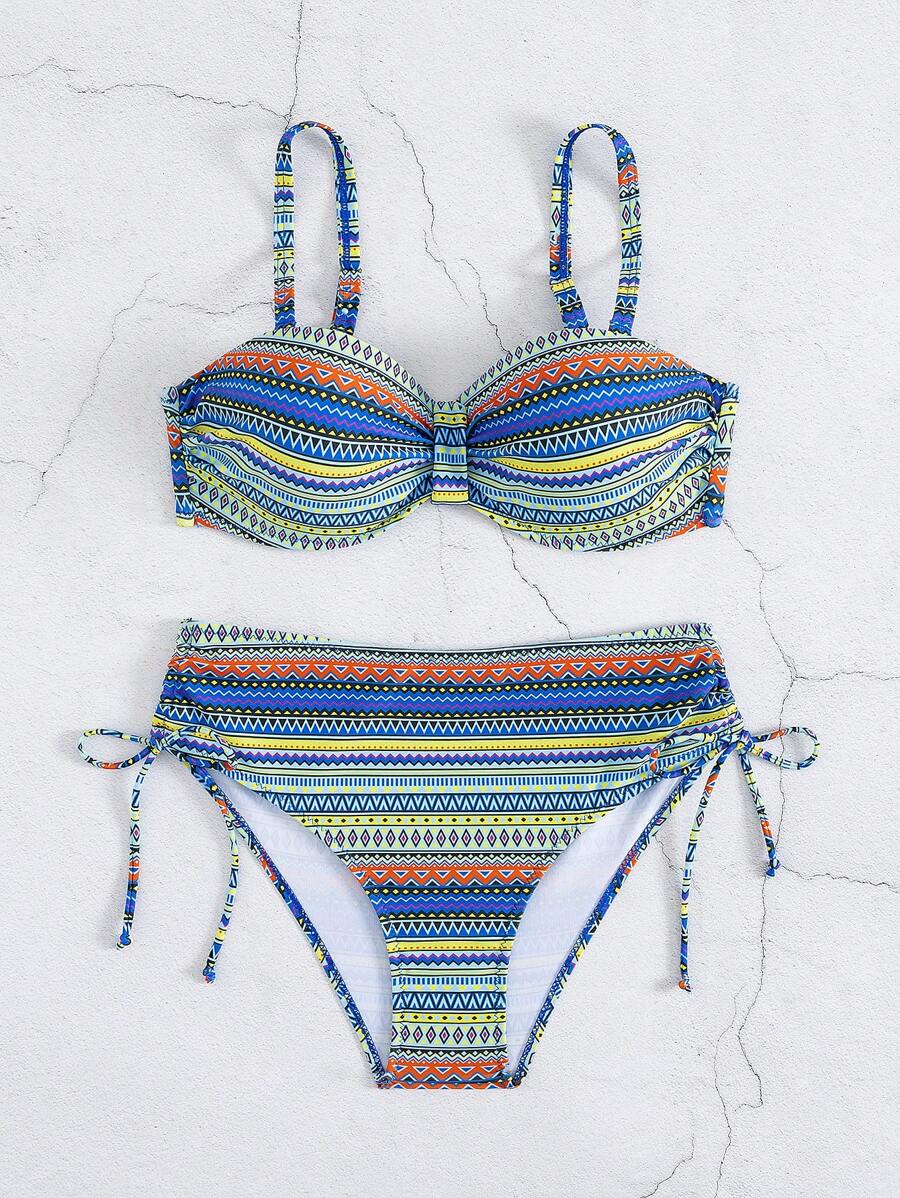 Biquíni Cintura Alta Étnico Vibrante