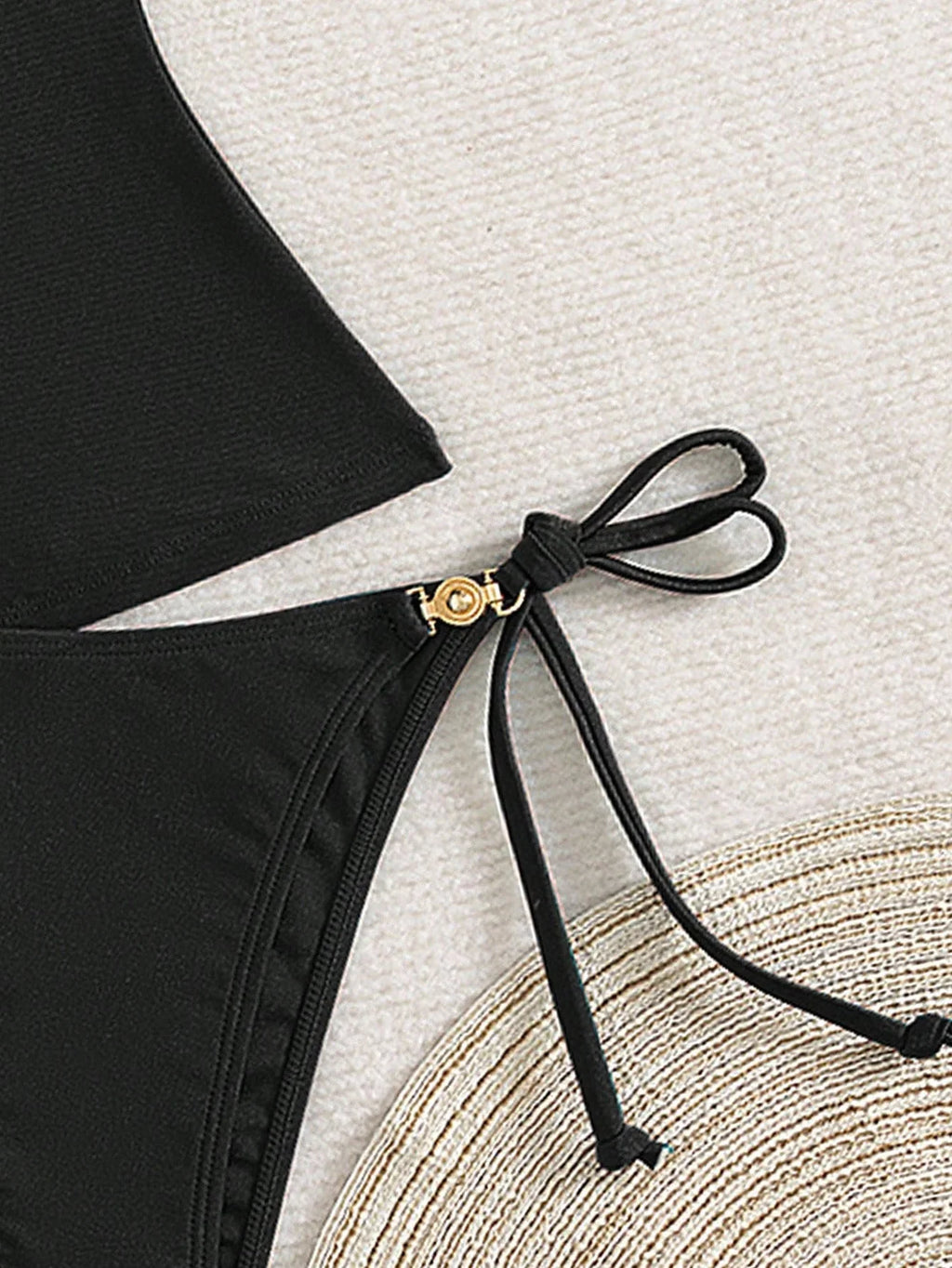 Tankini Vazado Nó Estilizado Amarração Ajustável