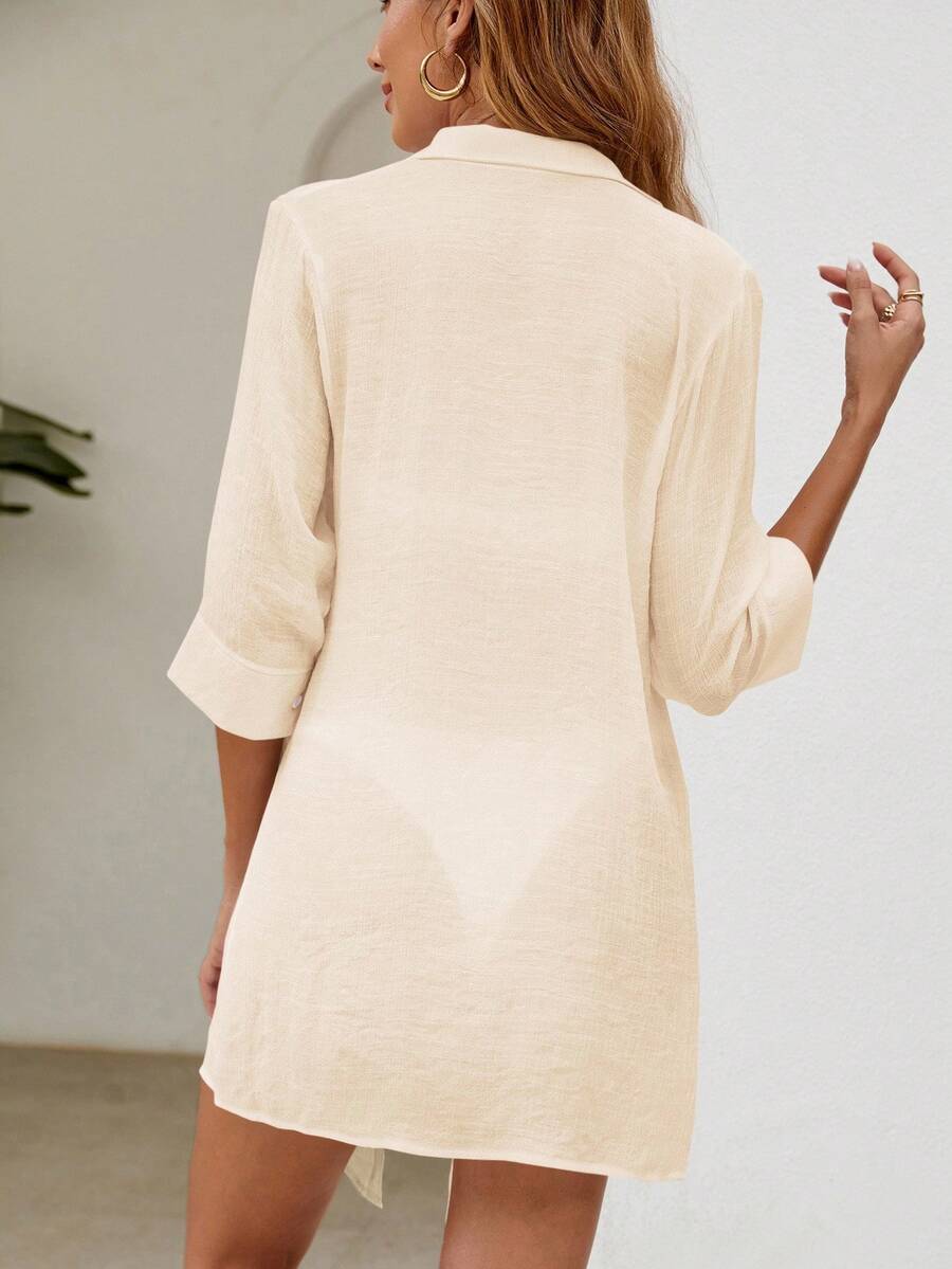 Saída de Praia Camisa Solar Linho