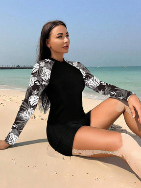 Conjunto UV Manga Longa Estampa Floral