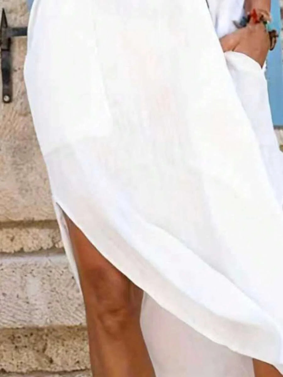 Saída de Praia Camisa Longa Bolsos Laterais