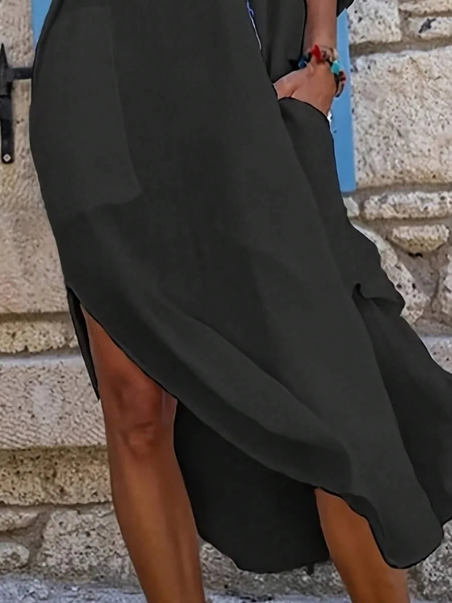 Saída de Praia Camisa Longa Bolsos Laterais