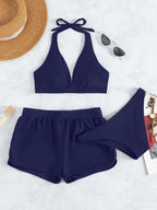 Conjunto Biquíni Frente Única Tie Back Caleçon