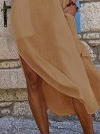 Saída de Praia Camisa Longa Bolsos Laterais