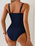 Tankini Torção Frontal Franzido Anel Dourado