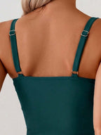 Tankini Torção Frontal Franzido Anel Dourado
