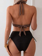 Conjunto de Biquíni Texturizado Halter Amarração