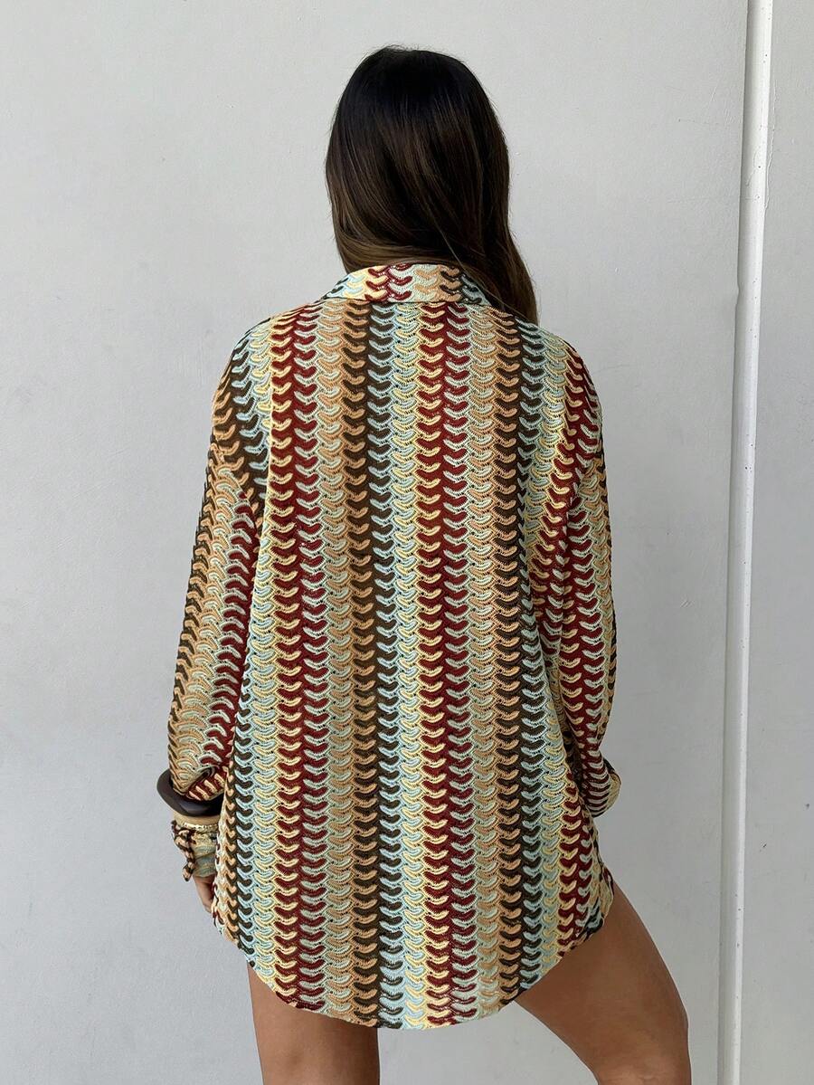 Conjunto Camisa Chiffon Listrada com Shorts